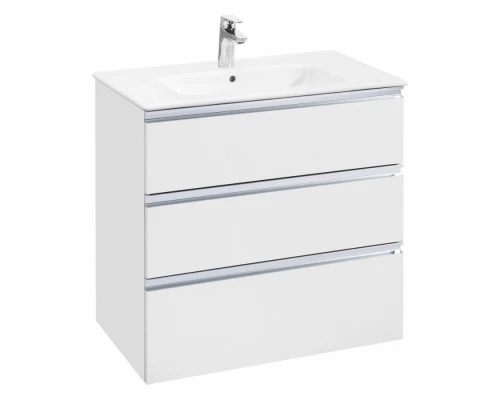 GAP Тумба под раковину GAP 80, белый глянец, 3 ящ., ROCA