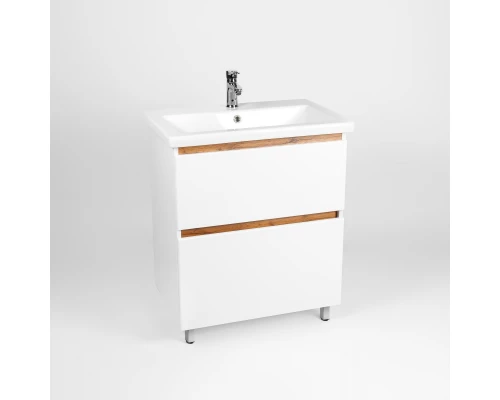 Тумба под раковину VIANT МАЛЬТА 70 напольная белый/дуб вотан (VMAL70CO-T2Y)