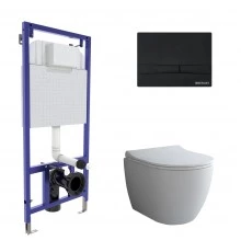 Комплект: инсталляция NOVUM, кнопка F5, унитаз OKUS, сиденье дюропласт Toma Slim SO, BERGES