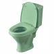 Унитаз-компакт "Вест" косой выпуск, с кнопочной арматурой и сиденьем, салатовый SANTERI