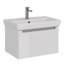 Тумба Lemark BUNO MINI 70 см под 1 раковину, подвесная, 1 ящик, цвет планки: Серый, цвет корпуса, фа