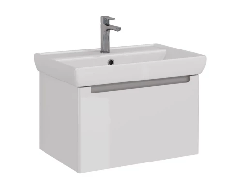 Тумба Lemark BUNO MINI 70 см под 1 раковину, подвесная, 1 ящик, цвет планки: Серый, цвет корпуса, фа