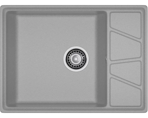 GRANFEST Мойка композит VERTEX, GF-V-680L, чаш+кр 680*500, серый