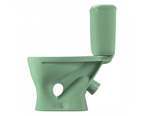 Унитаз-компакт "Воротынский" косой выпуск, с кнопочной арматурой и сиденьем, салатовый  SANTERI