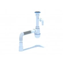 ANI Сифон для раковины 1 1/4"*40 с отводом для стиральной машины, с гибкой трубой 40х40/50мм., ANI P