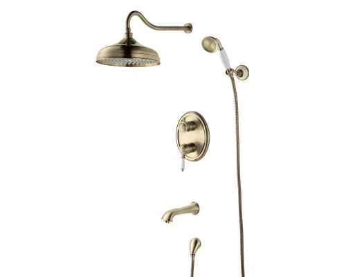 Villa Смеситель для ванны и душа, монолит.излив170мм встраиваемый, р/ОД, бронза, LM, LM4822B