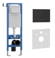 Комплект 2в1 IBERICA BLANCA инсталляция SILENCIO MINI, кнопка смыва INOX-R черный матовый (IB.001М.015.04)