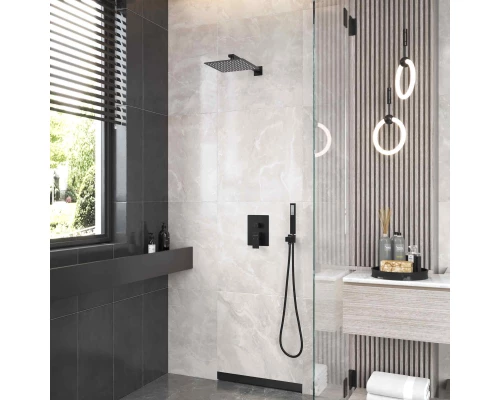 Душевой комплект VENTAS 2S BLACK, черный матовый, BERGES