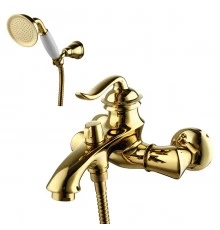 Brava Смеситель для ванны, монолитный излив 196мм лейка, р/ОД, золото, LM, LM4712G