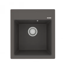 Кухонная мойка Lemark HANKA 450 врезная прямоугольная из кварцгранита, Серый шёлк
