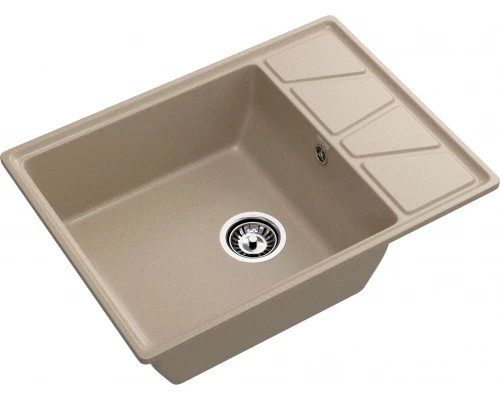 GRANFEST Мойка композит VERTEX, GF-V-680L, чаш+кр 680*500, песочный