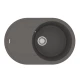 Кухонная мойка Lemark LACHA 760 врезная овальная с крылом из кварцгранита, Серый шёлк