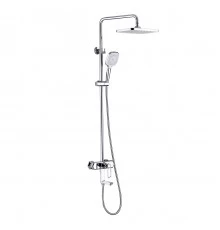 PRIZMA Смеситель для ванны-душа, монолит.излив 92мм верх.лейка 'Троп.дождь', р/ОД, хром, LM, LM3962C