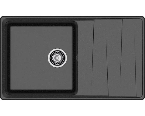 GRANFEST Мойка композит LEVEL, GF-LV-860L, чаш+кр 860*500, черный