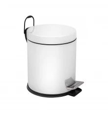 Ведро-контейнер для мусора с педалью 5 л, белое,  BERGES