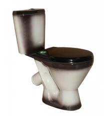 ЭЛЕГАНТ Унитаз-компакт косой вып., нижн. подвод, с арм. и сид. "Уклад", крепл, черный. ROSA