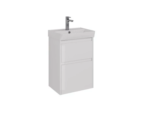 Тумба Lemark COMBI 50 см под 1 раковину, подвесная/напольная, 2 ящика, цвет корпуса, фасада: Белый г