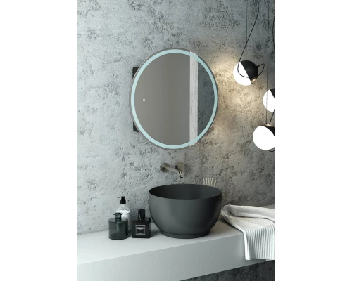 Зеркало-шкаф Torneo Black LED d 600 с подсветкой