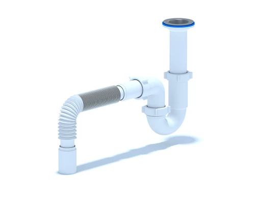 Сифон Ани 1 1/2"*40 прямоточный с гибкой трубой 40х40, ANI PLAST