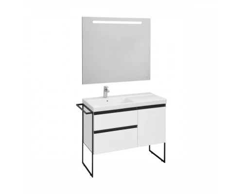 DOMI Тумба под раковину Gap Plus 100, 2 ящ., 1 дв., белый глянец, левая, ROCA