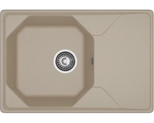GRANFEST Мойка композит UNIQUE, GF-U-740L, чаш+кр 740*500, песочный
