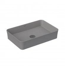 Раковина Ego SL накладная, 55x38 см, без отверстия под смеситель, серый матовый, BERGES
