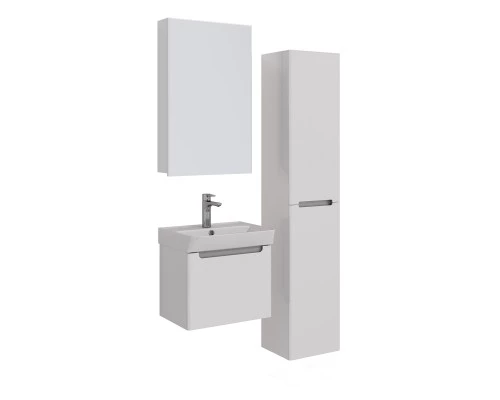 Тумба Lemark BUNO MINI 50 см под 1 раковину, подвесная, 1 ящик, цвет планки: Серый, цвет корпуса, фа