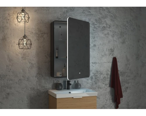 Зеркало-шкаф Eltoro black LED 560х850 правый