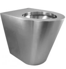 Унитаз из нержавеющей стали без сливного бака матовый для МГН 460х355х540 мм