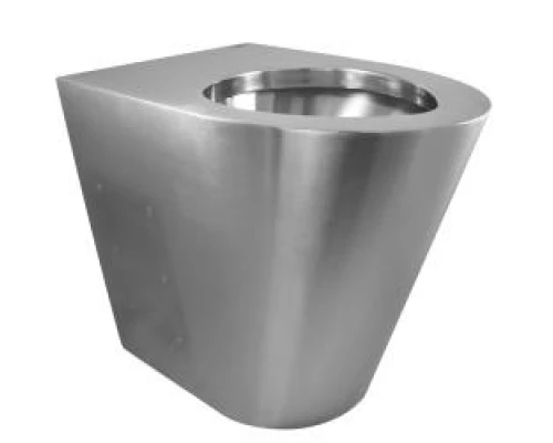 Унитаз из нержавеющей стали без сливного бака матовый для МГН 460х355х540 мм