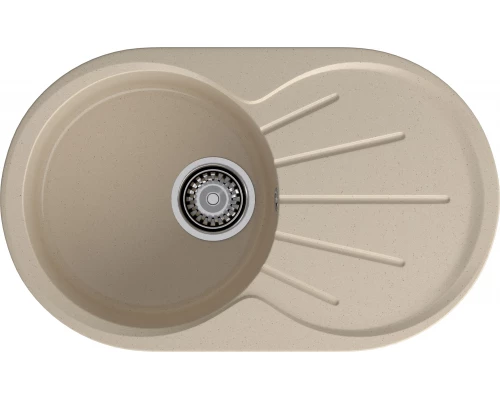 GRANFEST Мойка композит RONDO GF-R--750L  чаша с крылом 750*460мм, кашемир