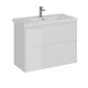 Тумба Lemark COMBI 100 см под 1 раковину, подвесная/напольная, 2 ящика, цвет корпуса, фасада: Белый 