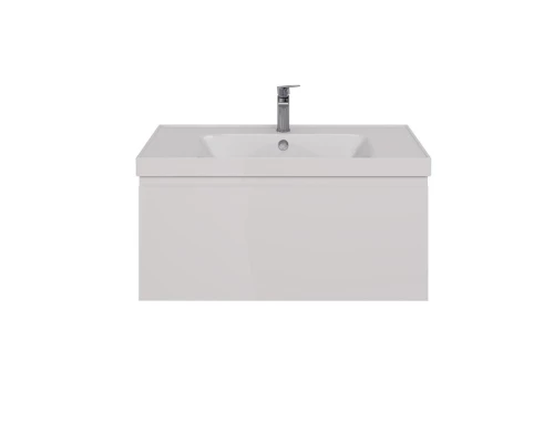 Тумба Lemark VEON MINI 90 см под 1 раковину, подвесная, с 1 ящик, цвет корпуса, фасада: Белый глянец