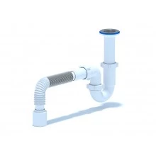 Сифон Ани 1 1/2"*40 прямоточный с гибкой трубой 40х50, ANI PLAST