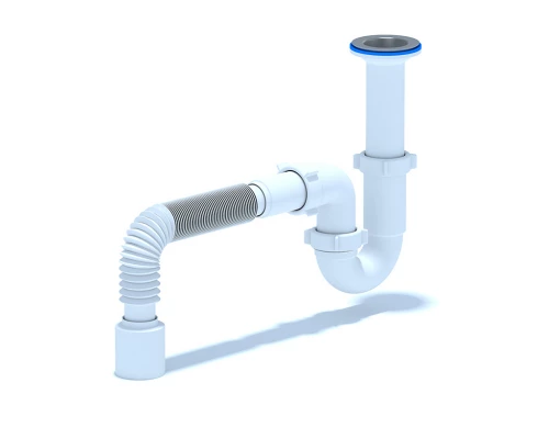 Сифон Ани 1 1/2"*40 прямоточный с гибкой трубой 40х50, ANI PLAST