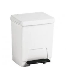 Контейнер для мусора пластиковый белый 8 л.с педалью