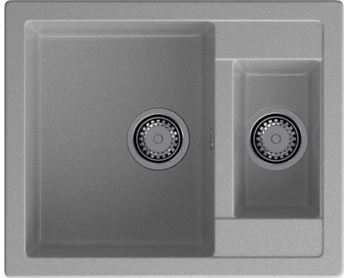 GRANFEST Мойка композит QUADRO GF-Q--610K 1.5-чаши. 610*500мм  серый арт.GF-