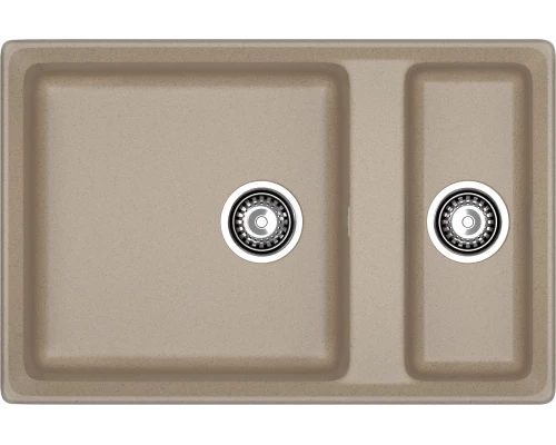 GRANFEST Мойка композит LEVEL, GF-LV-760K, 1.5-чаши 760*500, песочный