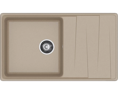 GRANFEST Мойка композит LEVEL, GF-LV-860L, чаш+кр 860*500, песочный