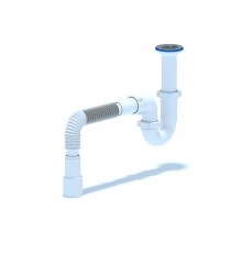 Сифон Ани 1 1/2"*40 прямоточный с гибкой трубой 40х40/50, ANI PLAST