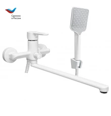 ГОРОД Смеситель для умывальника с литым изливом, белый, СЛ-ОД-Т3Б Славен