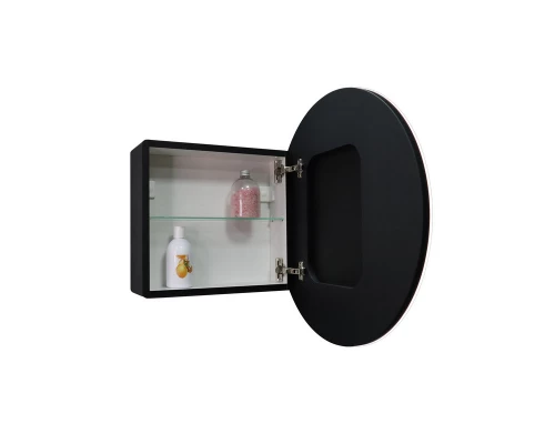Зеркало-шкаф Torneo Black LED d 600 с подсветкой