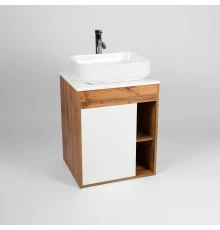 Тумба под раковину VIANT БОСТОН 56 подвесная дуб вотан/белый (VBOS56N-T1STP)