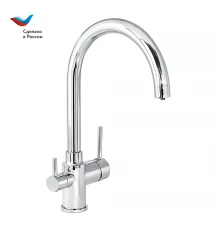 ГОРОД Смеситель для мойки с высоким изливом, с подключением фильтра, одноручный, СЛАВЕН, Д79