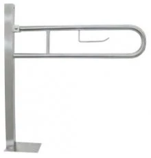 Полукруглый поручень для людей с ограниченными возможностями с креплением к полу, матовый.