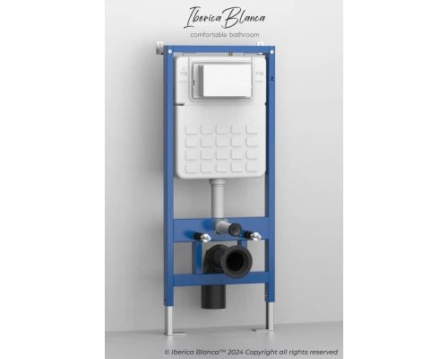 Комплект 3в1 IBERICA BLANCA инсталляция SILENCIO, унитаз TOLEDO ALTO белый, кнопка смыва ESTI-S серый матовый (IB001.TLA.234.856)