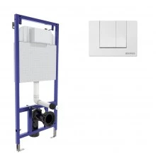 Инсталляция  для скрытого монтажа унитаза NOVUM кнопка S1 белая, BERGES