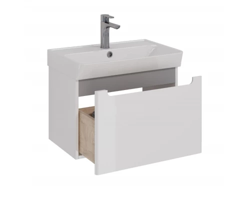 Тумба Lemark BUNO MINI, 60 см под 1 раковину, подвесная, 1 ящик, цвет планки: Серый, цвет корпуса, ф