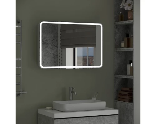 Зеркало-шкаф Tokio Led 900х530 с розеткой, сенсор на касание