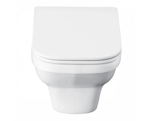 ПЭК ЛАЙН rimless  (подвес. безободковый унитаз с тонким сиденьем SC, инсталляция,панель черн, САНТЕК